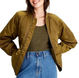A New Day Oversized Army Green Bomber Jacket Wmns Sz M